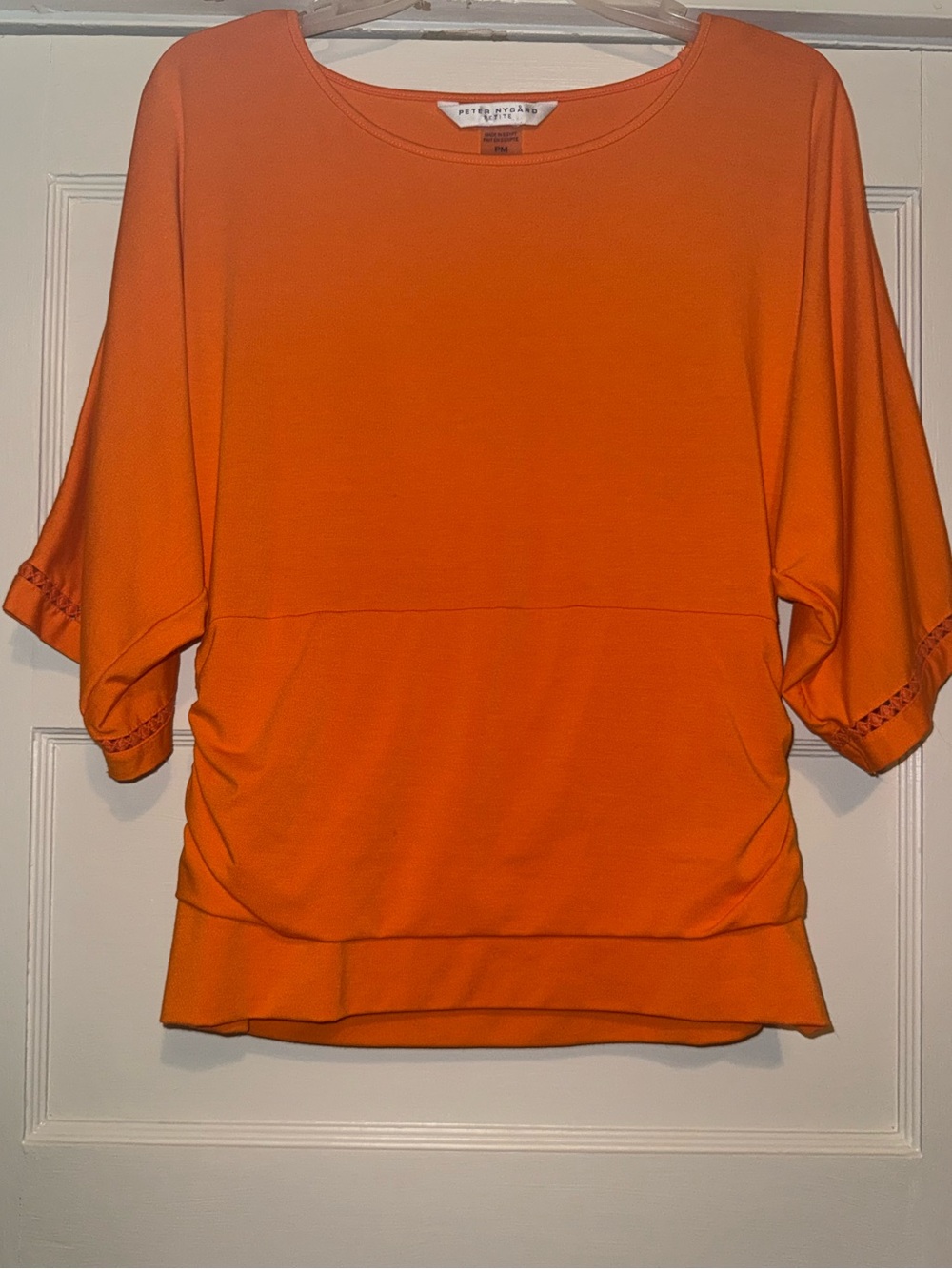 Peter Nygard Bright Orange Dolman Sleeve Top